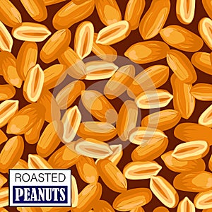 Roasted Peanut nut seed. Peanuts seamless pattern.