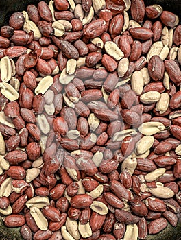 Roasted Peanuts Background Texture Top View