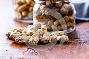 Roasted peanuts. Tasty groundnuts