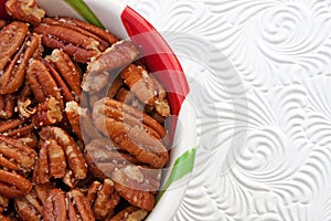 Roasted Pecans White Copy Space