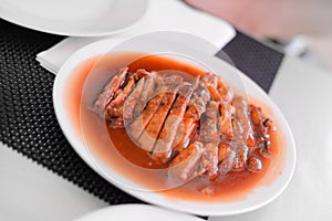 Roasted peking duck with soy Sauce, Chinese style