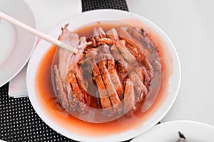 Roasted peking duck with soy Sauce, Chinese style