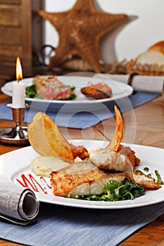 Roasted pikeperch fillet