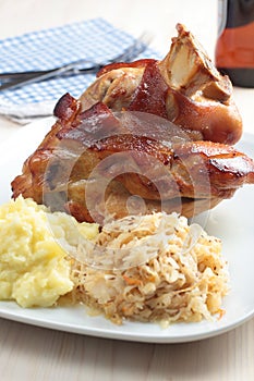 Roasted pork knuckle photo