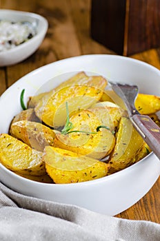 Roasted potato wedges