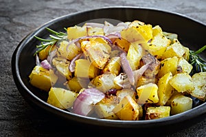 Roasted Potatoes with Red Onions and Rosemary