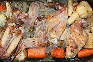 Roasted rabbit meat background