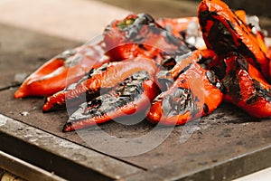 Roasted red peppers.