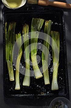 Roasted scallions