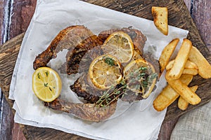 Roasted spatchcock poussin