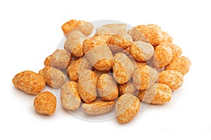 Roasted spicy peanuts isolated