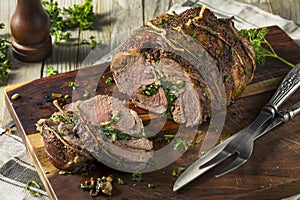 Roasted Stuffed Leg of Lamb