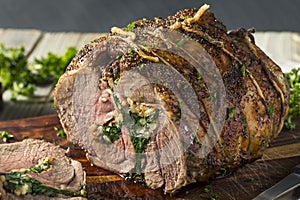 Roasted Stuffed Leg of Lamb