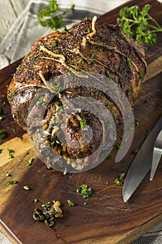 Roasted Stuffed Leg of Lamb