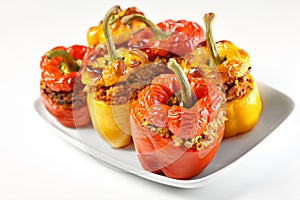 Roasted stuffed peppers photo