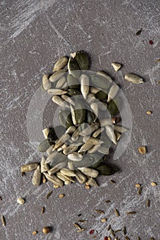 Roasted sunflower and pumpkin seeds photo