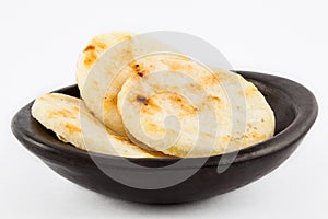 Roasted traditional Colombian corn arepa photo