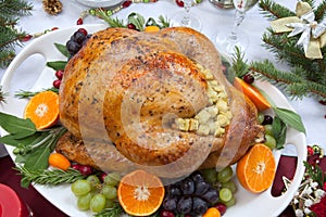 Roasted Turkey for Christmas Dinner