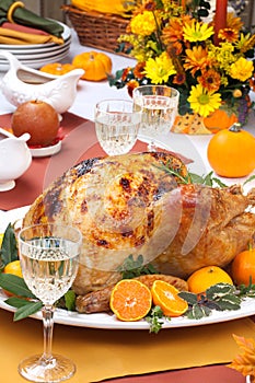 Roasted turkey feast