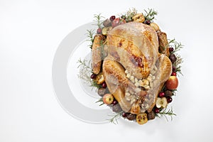 Roasted Turkey with Grab Apples over white