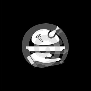 Roasted turkey icon flat