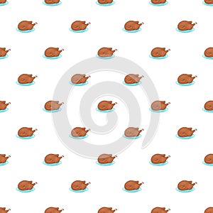 Roasted turkey pattern, cartoon style