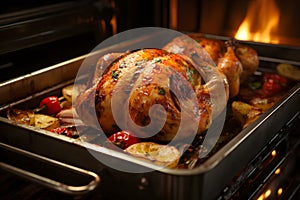 Roasted turkey for Thanksgiving celebration dinner