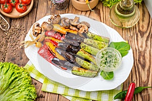 Roasted vegetables on the grill