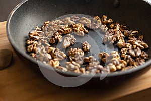 Roasted Walnuts in the Pan - Nutty Aroma and Golden Crunch