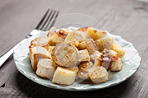 Roasted White Sweet Potatoes and Parsnips angled view