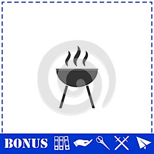 Roaster bbq icon flat