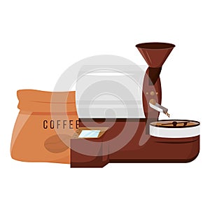 Roaster machine cartoon vector illustration