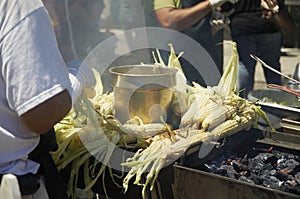 Roasting corn