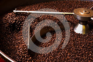 Roasting process of coffee, production