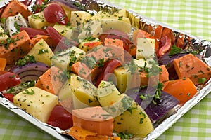 Prepared vegetables for roasting