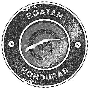 Roatan map vintage stamp.