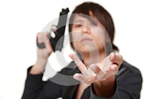 Robber with a handgun