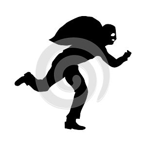 Robber silhouette black