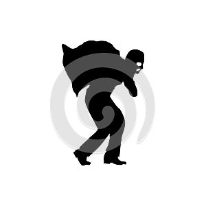 Robber silhouette black