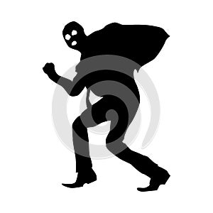 Robber silhouette black