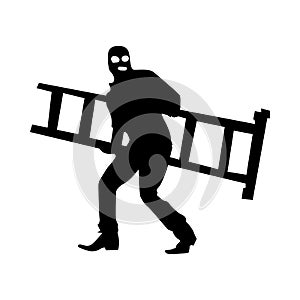 Robber silhouette black