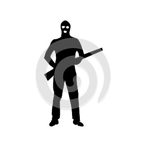 Robber silhouette black