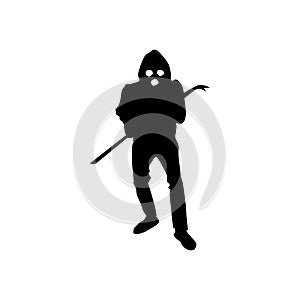 Robber silhouette black