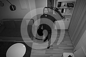 Robber Trying to Break CCTV Camera