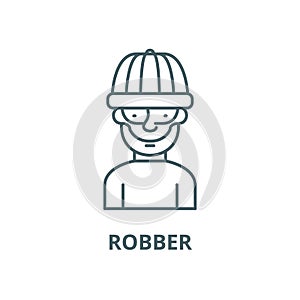 Robber vector line icon, linear concept, outline sign, symbol