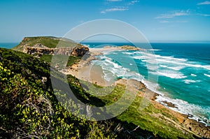 Robberg nature reserve near plettenberg bay indian ocean waves. South african beautiful landscape, South Africa, Garden route.