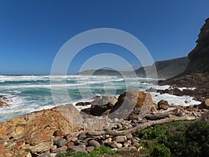 Rocks and sea at the Robberg Peninsula photo