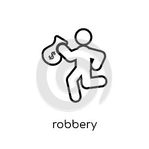 Robbery icon. Trendy modern flat linear vector Robbery icon on w