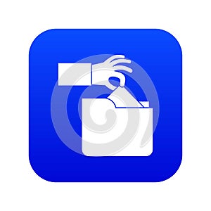 Robbery secret data in folder icon digital blue