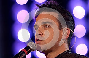 Robbie Williams during the concert